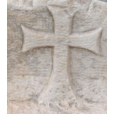 Long cross engraved on a marble stone